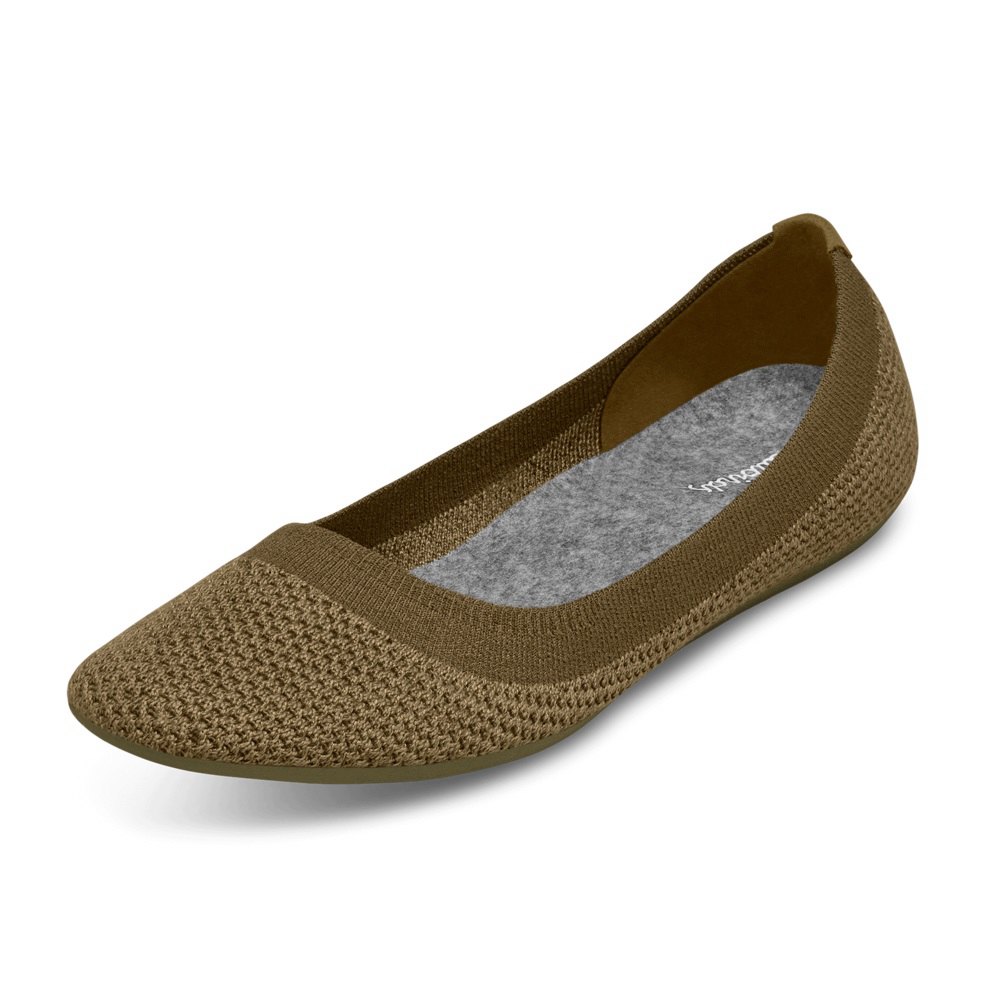 Allbirds Women's Flats Dark Olive - Tree Breezers - 39542VDFA